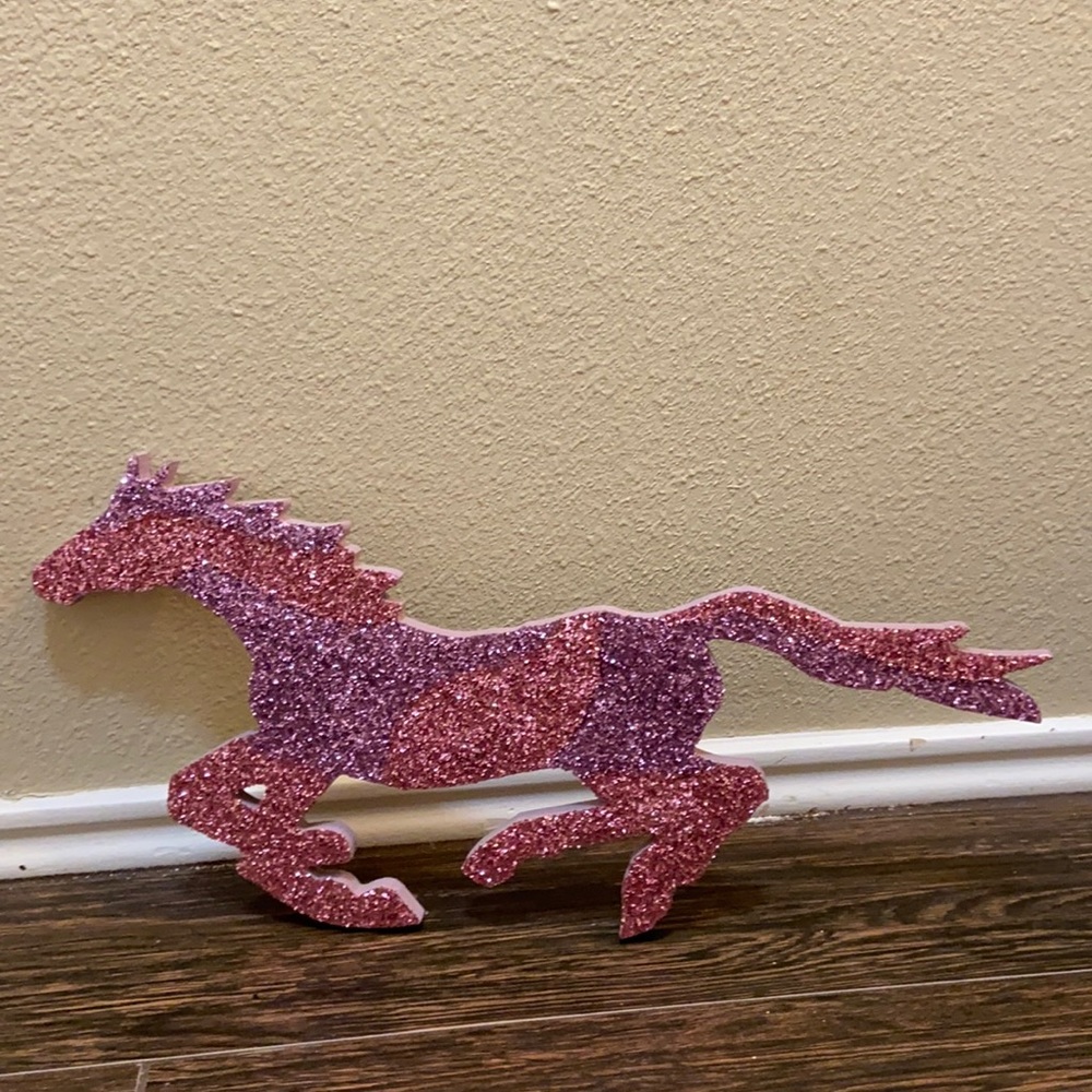 Pink Glittery Horse Picture